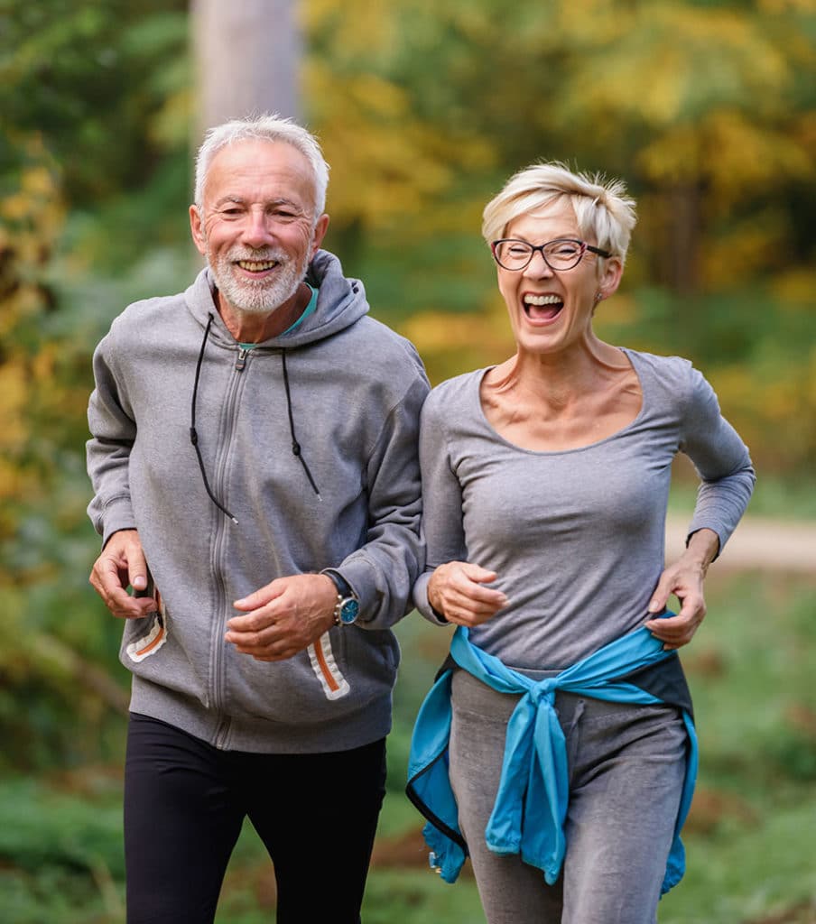 Energetic Older Couple Jogging